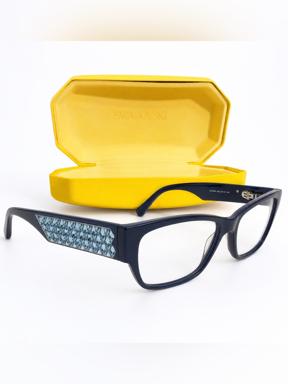 NEW Swarovski CRYSTAL Navy Blue Women's Cat-Eye Glasses RX SK5446 090 - Picture 3 of 8